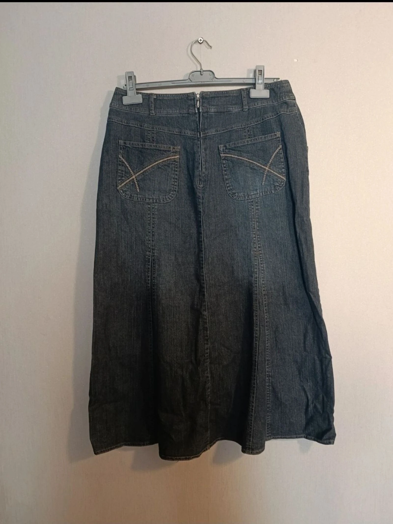 Long denim skirt Un Jour Ailleurs – Size 42 – Dark blue – photo 6